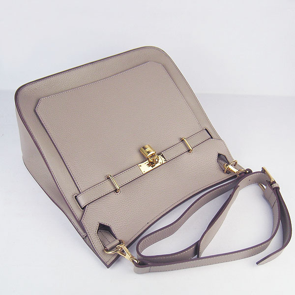 Replica Hermes Jypsiere Fjord Leather Messenger Bag Grey H6508 - 1:1 Copy - Click Image to Close